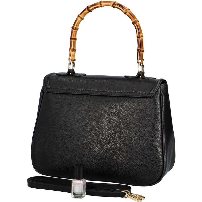 Delami Vera Pelle Luxusní dámská kožená kabelka Elenne, černá