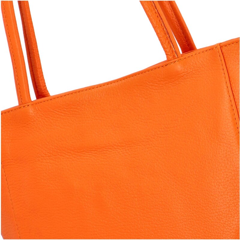 Delami Vera Pelle Luxusní dámská kožená kabelka Jane, oranžová