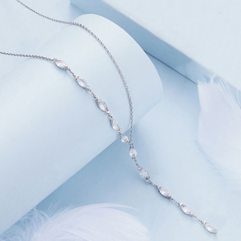 GRACE Silver Jewellery Stříbrný náhrdelník zdobený zirkony, stříbro 925/1000