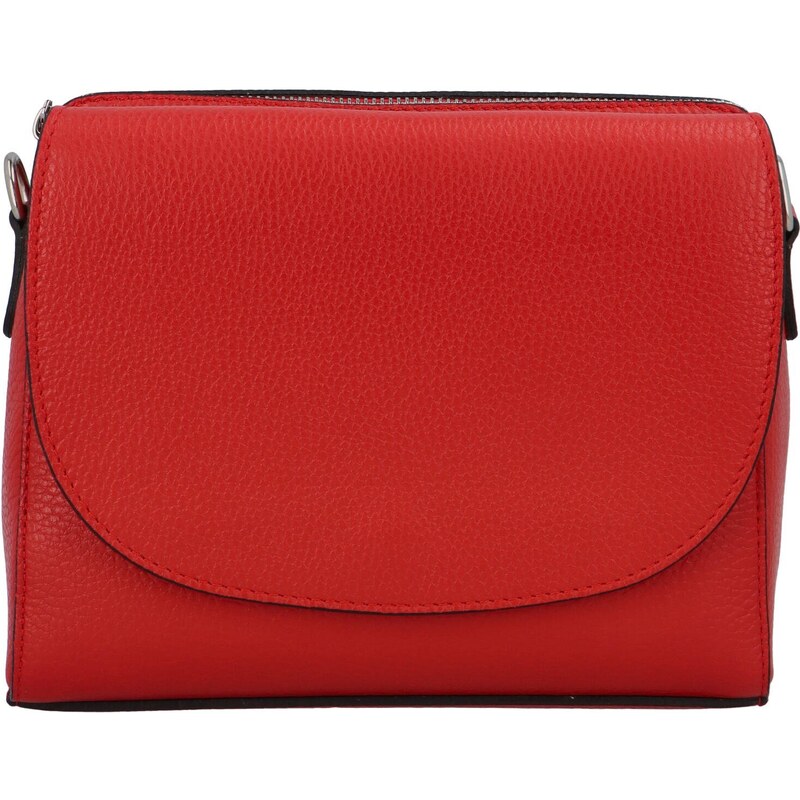 Delami Vera Pelle Dámská kožená crossbody kabelka červená -