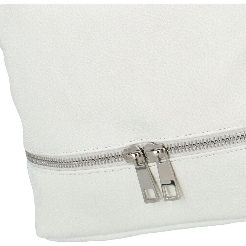 Delami Vera Pelle Luxusní dámská kožená kabelka přes rameno Yvet, bílá