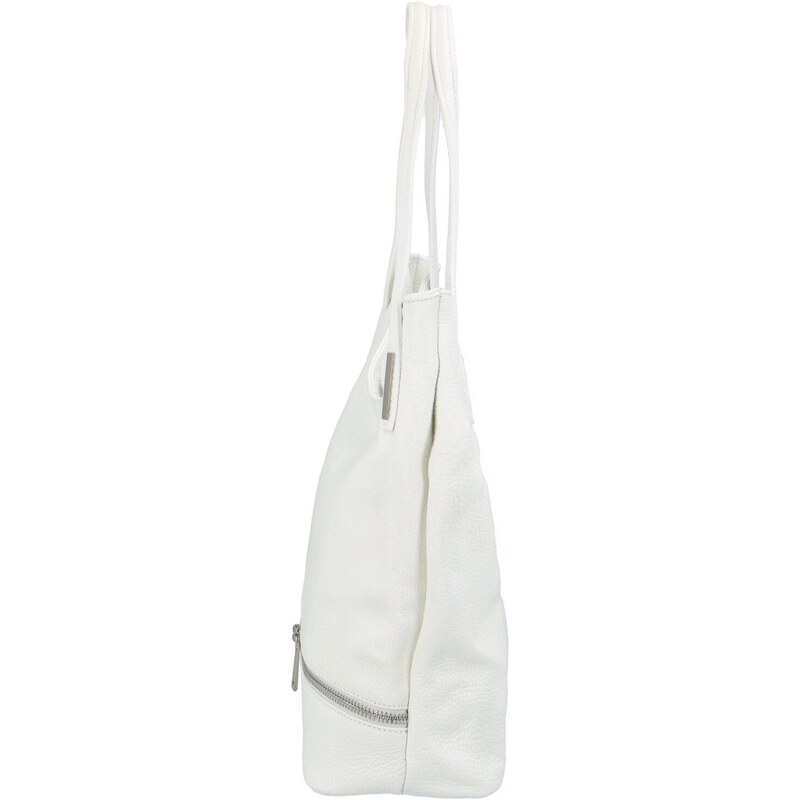 Delami Vera Pelle Luxusní dámská kožená kabelka přes rameno Yvet, bílá