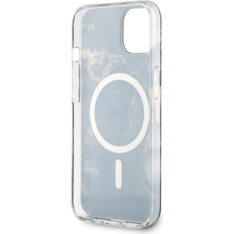 Ochranný kryt pro iPhone 14 - Guess, Marble IML MagSafe Black