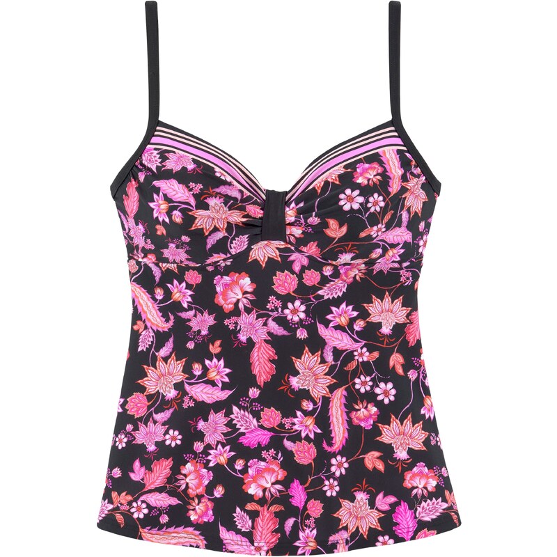 LASCANA Tankiny top pink / černá
