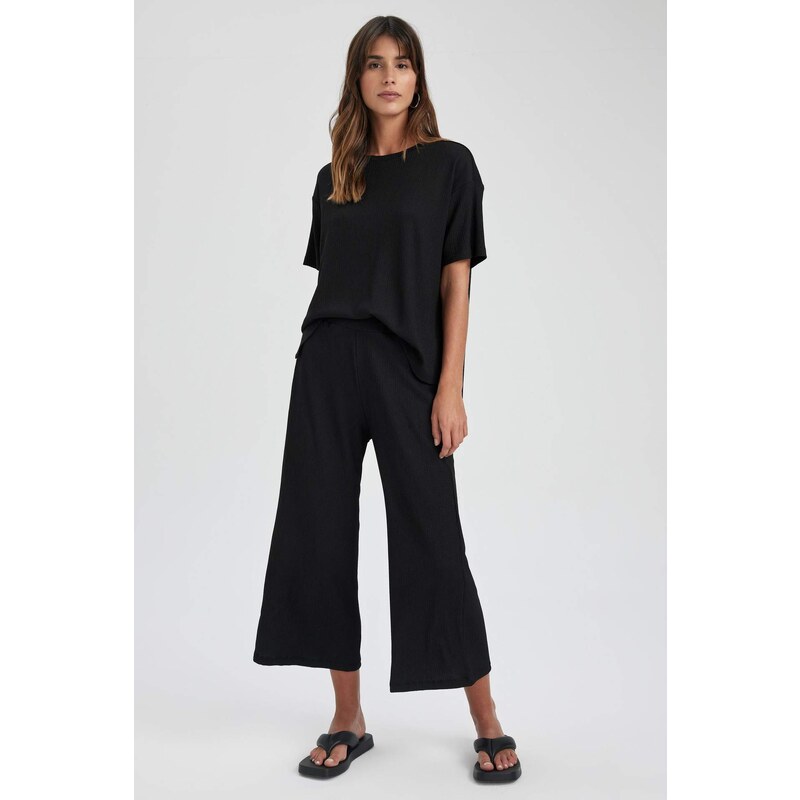 DEFACTO Regular Fit Wide Leg Trousers