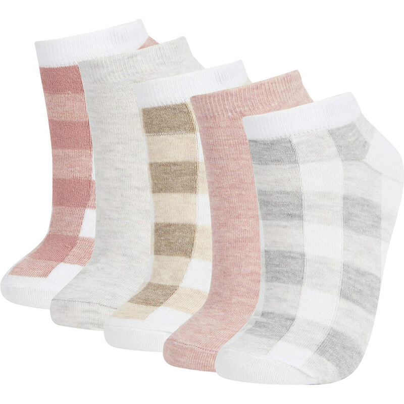 DEFACTO Women's Cotton 5 Pack Short Socks