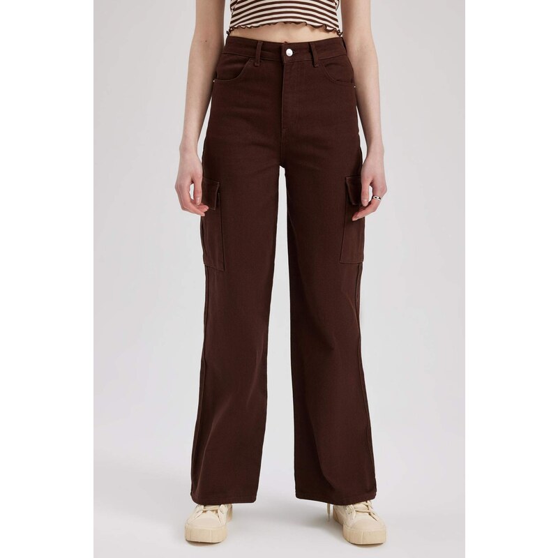 DEFACTO Wide Leg Cargo Gabardine Trousers