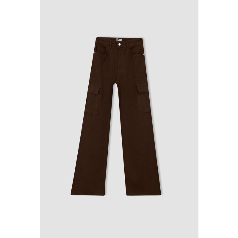 DEFACTO Wide Leg Cargo Gabardine Trousers