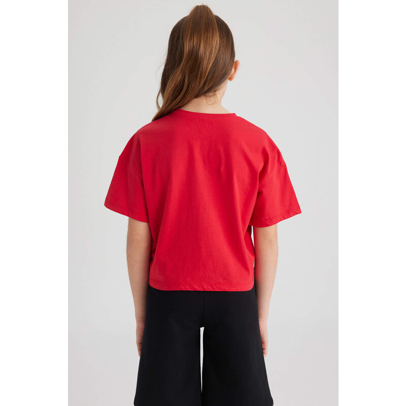 DEFACTO Girls Crop Short Sleeve T-Shirt