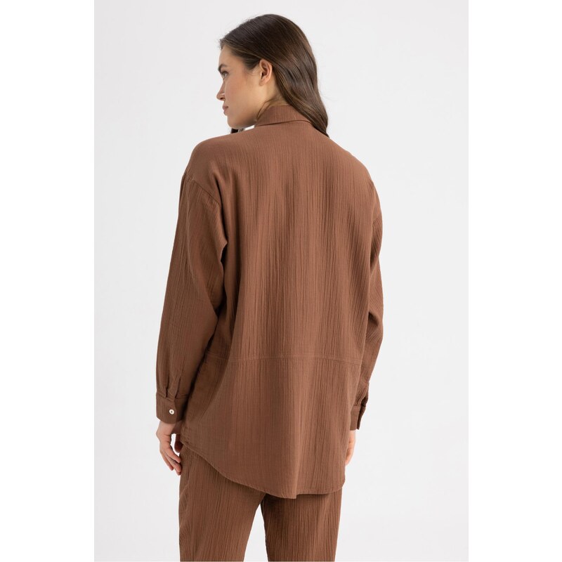 DEFACTO Regular Fit Muslin Long Sleeve Tunic