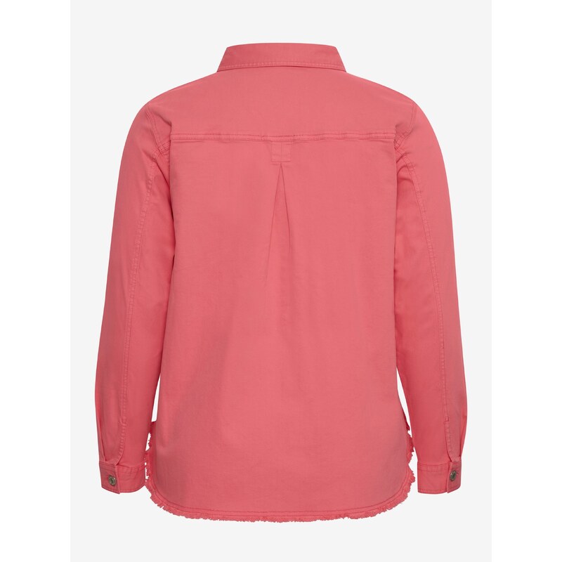 Růžová dámská džínová košilová bunda Fransa - Dámské