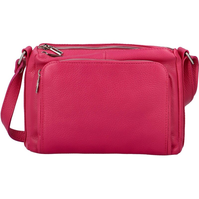 Delami Vera Pelle Stylová dámská kožená crossbody Robertina, fuchsiová 82069089