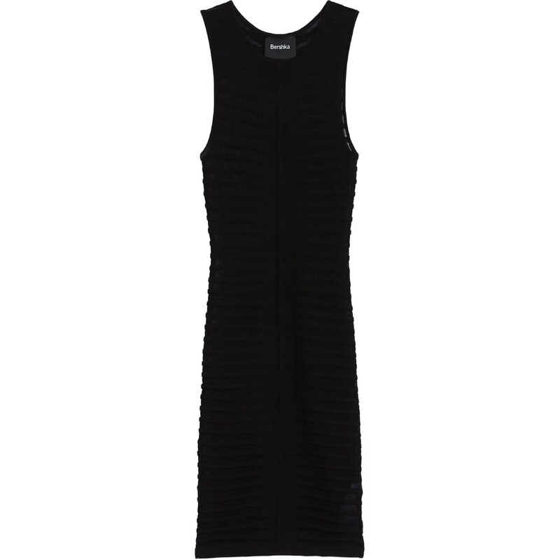 Bershka Úpletové šaty černá