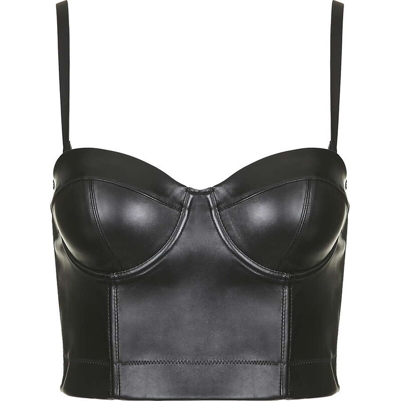 Topshop **Faux Leather Bustier by WYLDR
