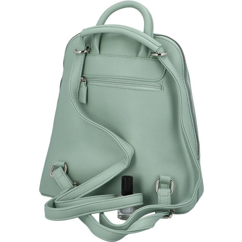 DIANA & CO Minimalistická koženková kabelka/batoh Larissa, světle zelená