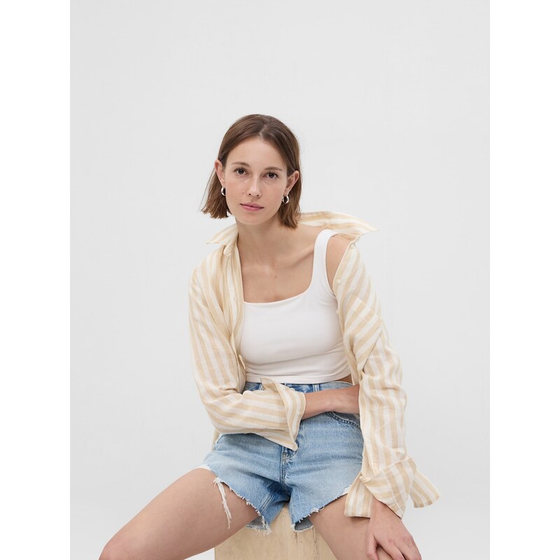 GAP Lněná košile boyfriend - Dámské 107329404