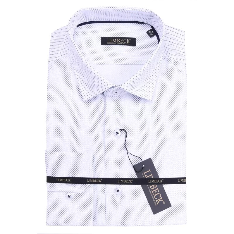 Limbeck bílá košile s jemným punťíkem