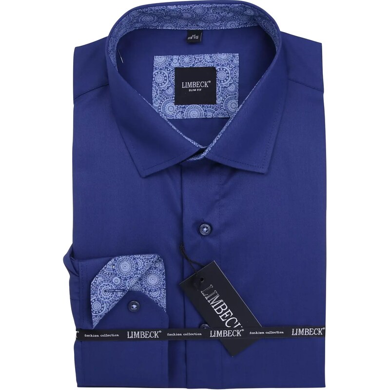 Limbeck modrá košile s modrými doplňky