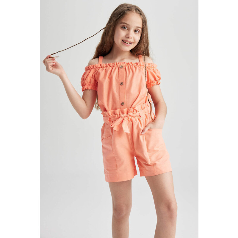 DEFACTO Girl Sustainable Sustainable Short Sleeve Blouse with Straps