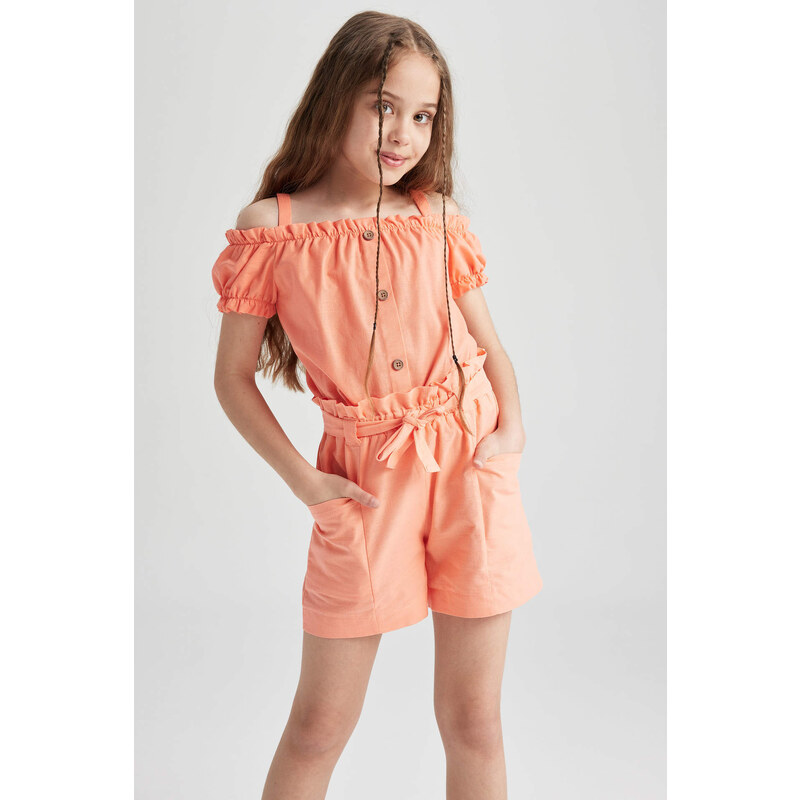 DEFACTO Girl Sustainable Sustainable Short Sleeve Blouse with Straps