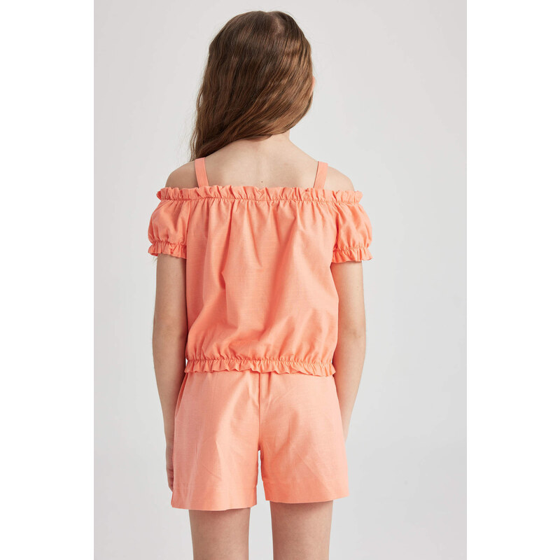 DEFACTO Girl Sustainable Sustainable Short Sleeve Blouse with Straps