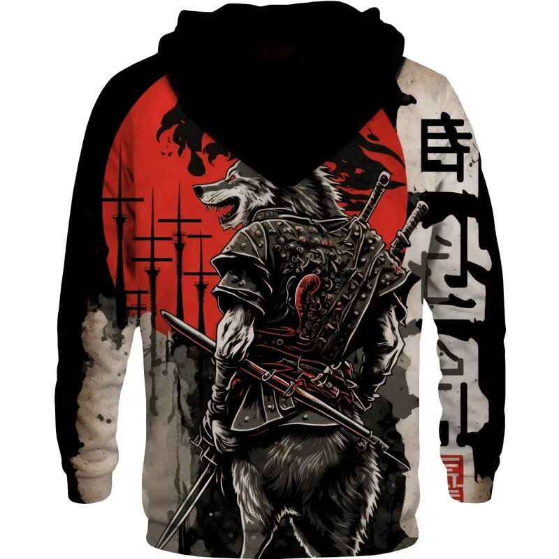 Bittersweet Paris Samurai Wolf Hoodie - M