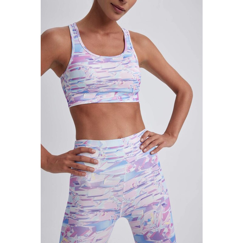 Defacto Fit Crew Neck Patterned Sports Bra