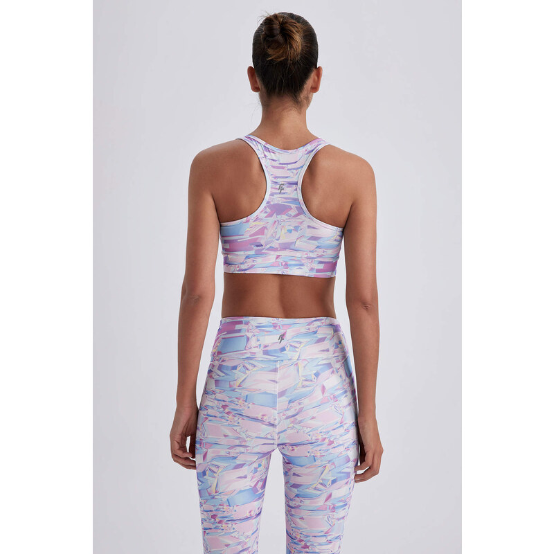 Defacto Fit Crew Neck Patterned Sports Bra