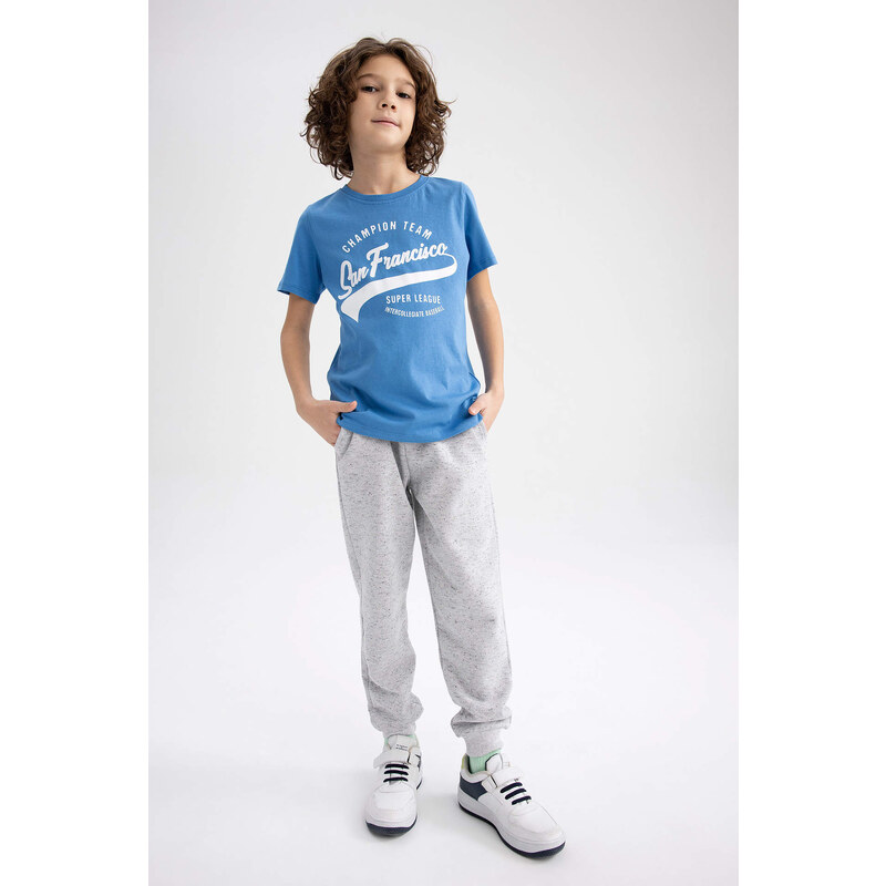 DEFACTO Boy Regular Fit Crew Neck Printed Short Sleeve T-Shirt