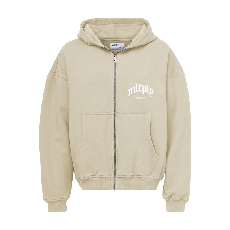Multiply Apparel Mikina světle hnědá / bílá