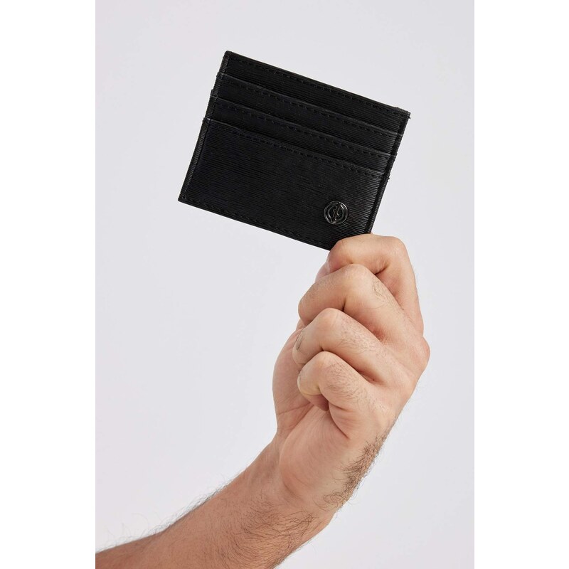 DEFACTO Men Faux Leather Business Card Holder Wallet