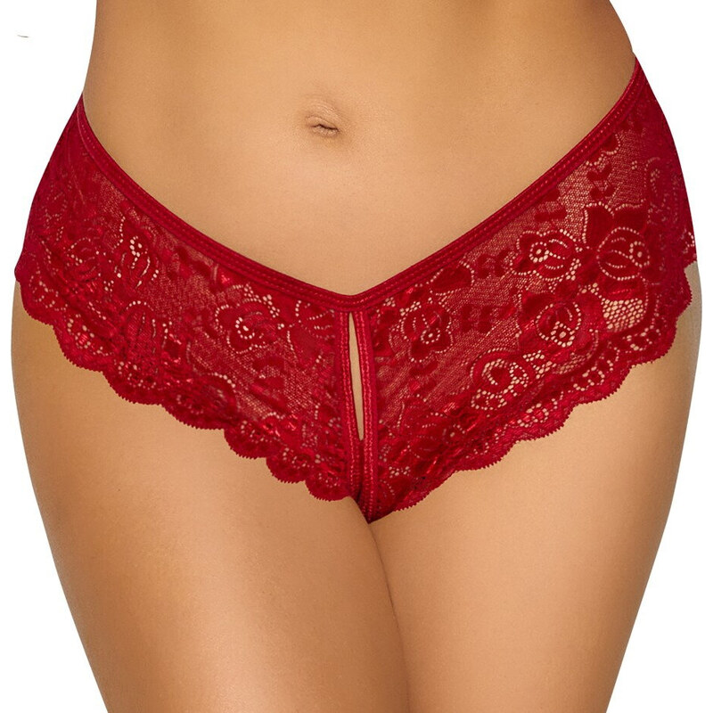 Krajkové kalhotky s otevřeným rozkrokem Cottelli Lingerie