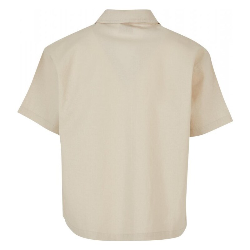 URBAN CLASSICS Ladies Linen Mixed Resort Shirt - softseagrass