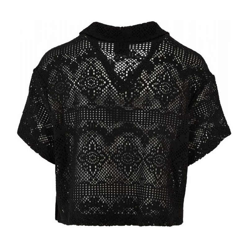 URBAN CLASSICS Ladies Crochet Lace Resort Shirt