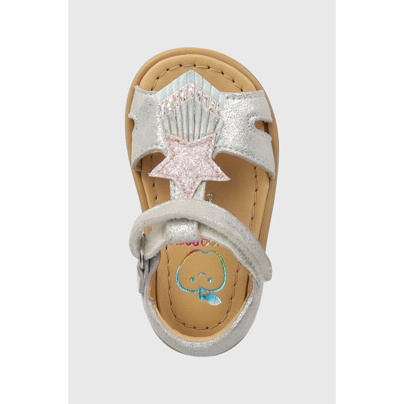 Dětské semišové sandály Shoo Pom stříbrná barva