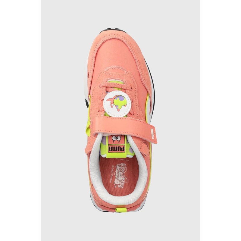 Dětské sneakers boty Puma Rider FV Spongebob AC+ PS růžová barva