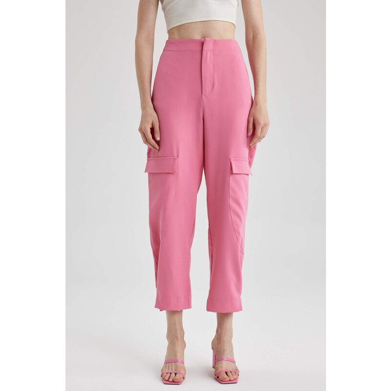 DEFACTO Straight Fit Cargo Crepe Trousers