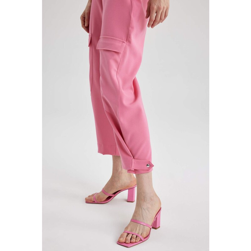 DEFACTO Straight Fit Cargo Crepe Trousers