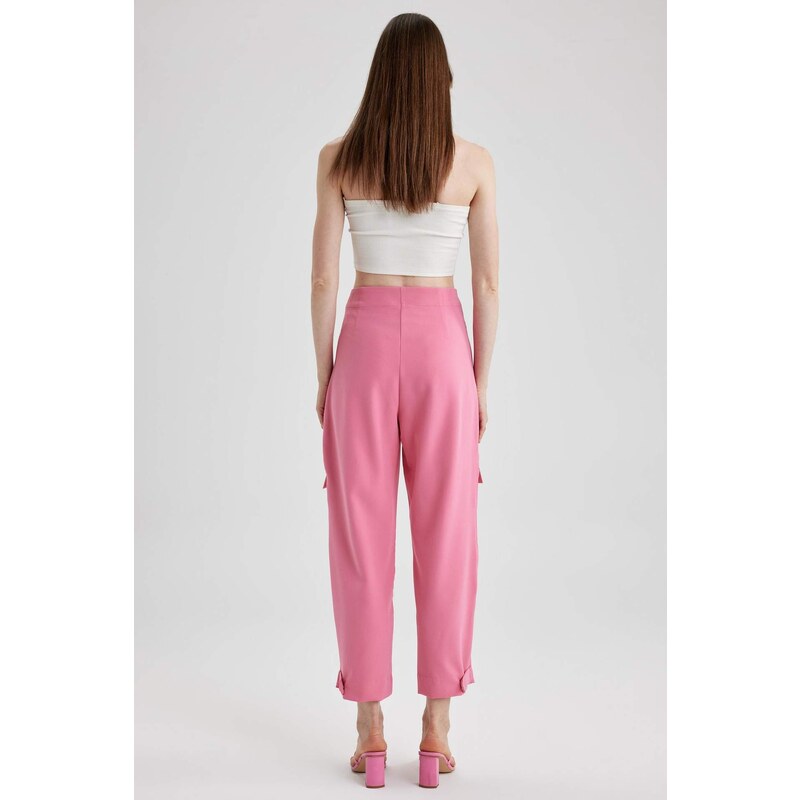 DEFACTO Straight Fit Cargo Crepe Trousers