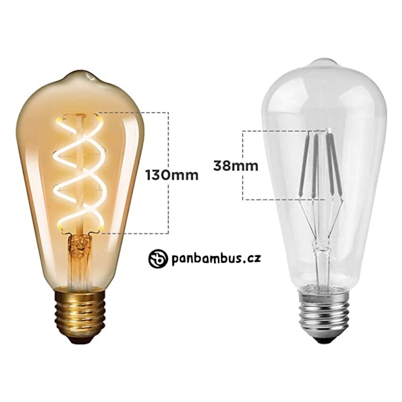 LED žárovka Antique LED Bulb Spiral 5W začouzená