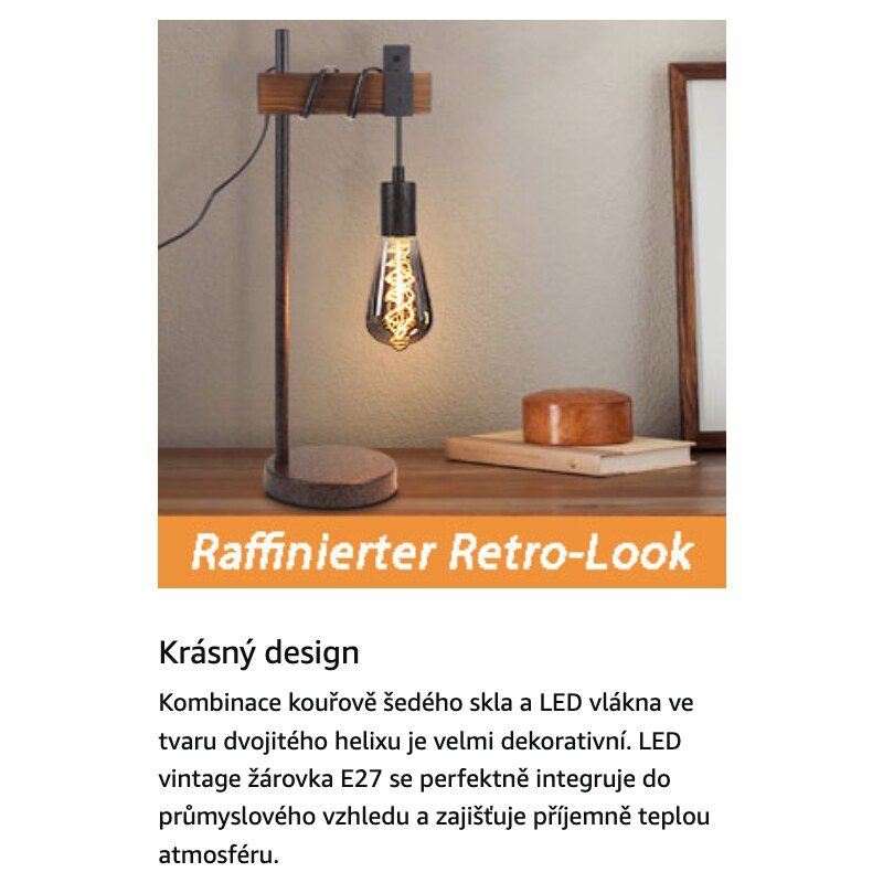 SPIRAL Designová LED žárovka šedá - GLAMI.cz
