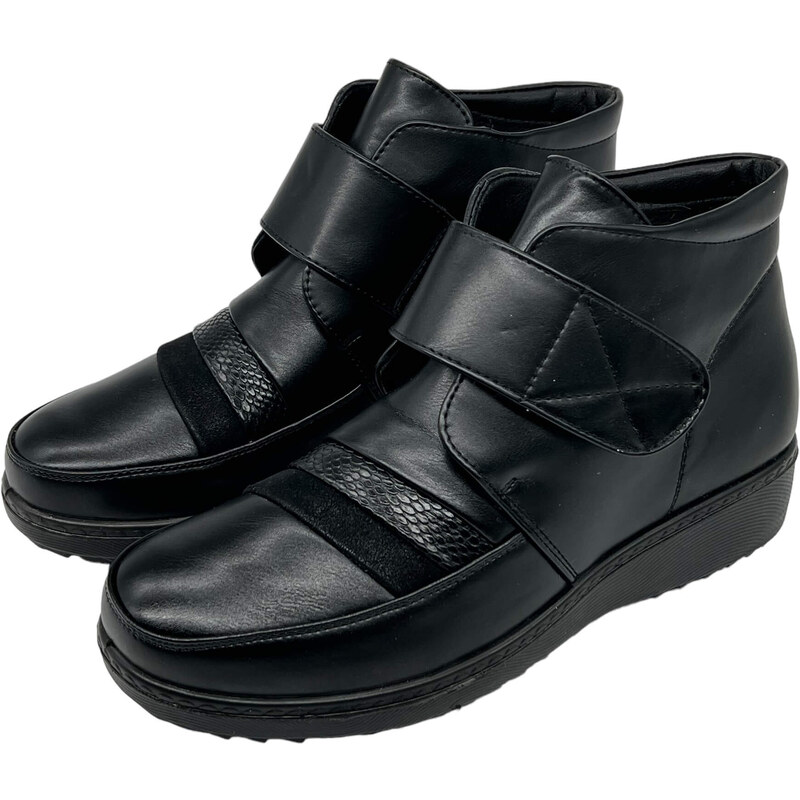 Prety Dámské nadměrné protiskluzové zimní boty černé barvy 01
