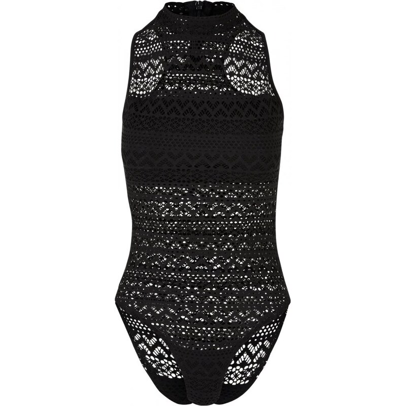 Černé dámské body Urban Classics Crochet