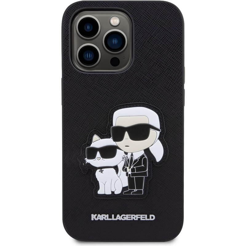 Ochranný kryt pro iPhone 14 Pro - Karl Lagerfeld, Saffiano Karl and Choupette NFT Black