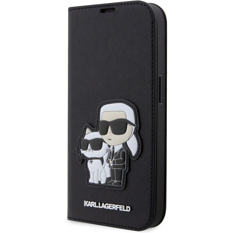 Ochranné pouzdro pro iPhone 14 - Karl Lagerfeld, Saffiano Karl and Choupette NFT Book Black