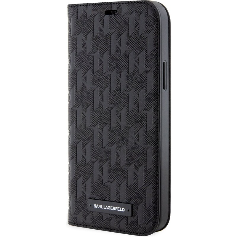 Ochranné pouzdro pro iPhone 12 / 12 Pro - Karl Lagerfeld, Saffiano Monogram Book Black