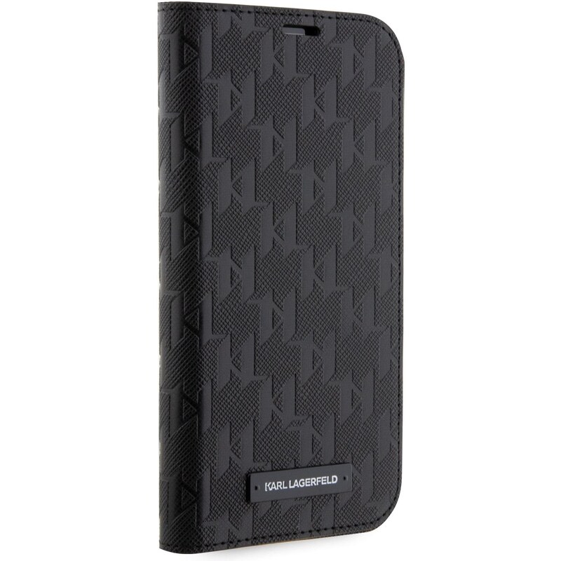 Ochranné pouzdro pro iPhone 14 - Karl Lagerfeld, Saffiano Monogram Book Black