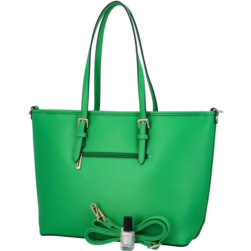 Flora&Co Prostorná koženková kabelka přes rameno Ketalo, zelená