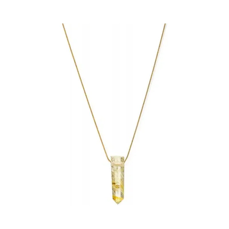 Rutilový křišťál náhrdelník pro ženy - Zlatá Trimakasi