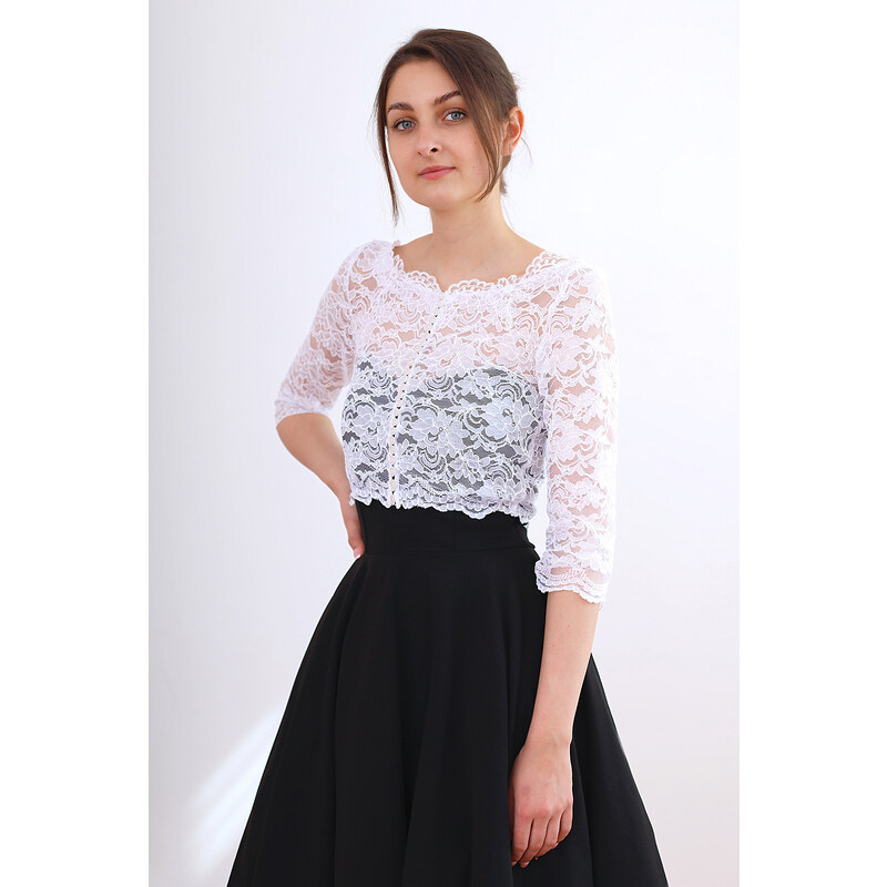 Glara Krajkové bolerko s knoflíčky 105505547